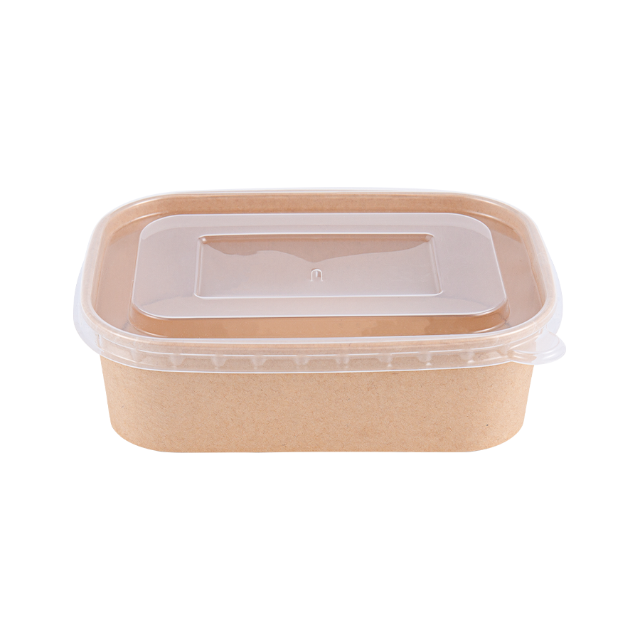 500 ml quadratische Papierschüssel mit PE-Beschichtung